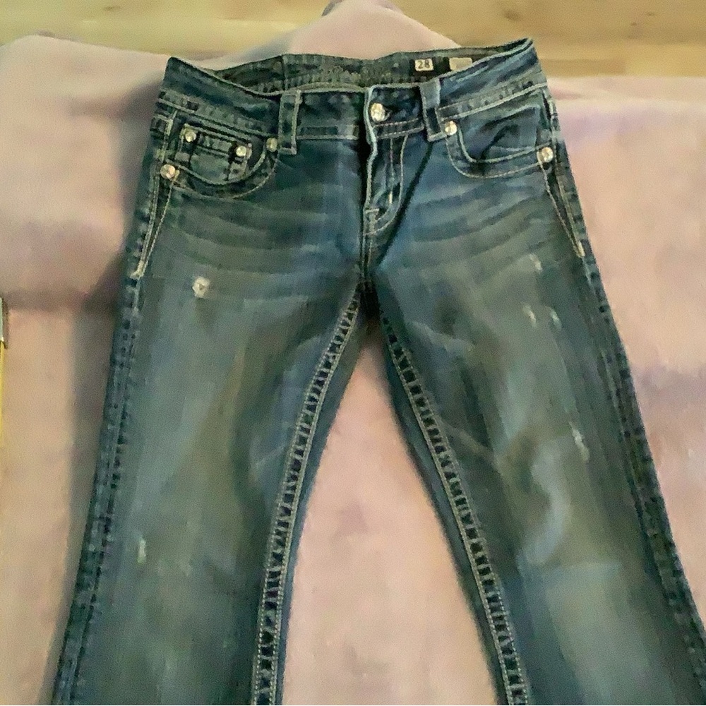 Miss Me Distressed Blue Skinny Jeans